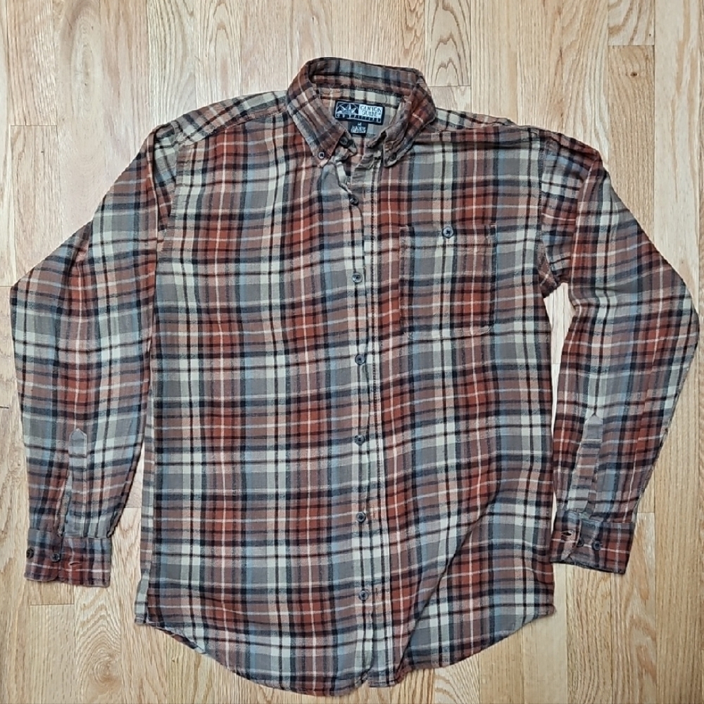 Men's Plaid Shirt - Brown and Gray